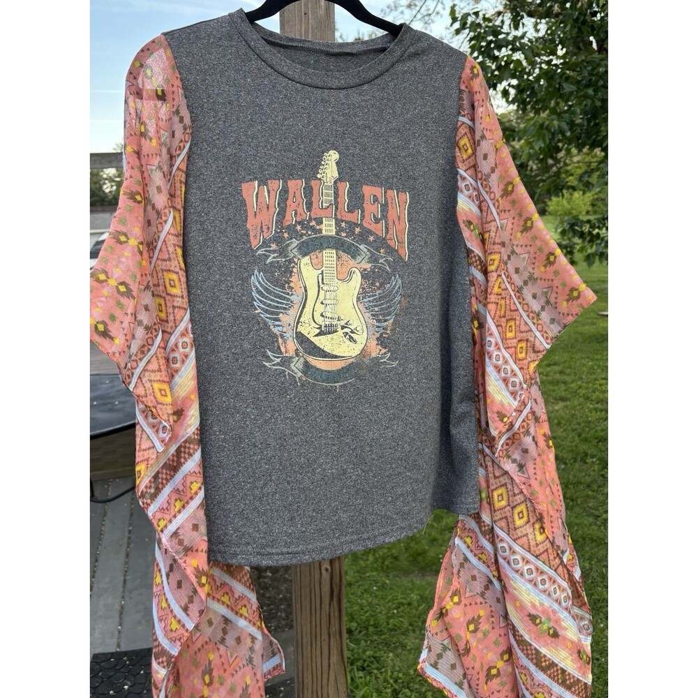 Morgan Wallen Nashville Tennessee Upcycled Poncho BohoT-shirt One Size Fits Most
